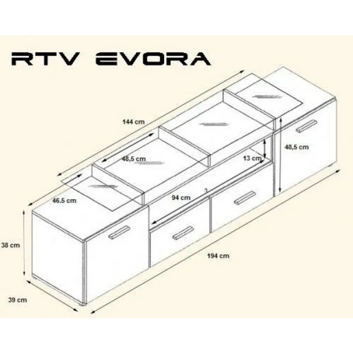 Стойка за телевизор Cama EVORA 200 венге/сив гланц