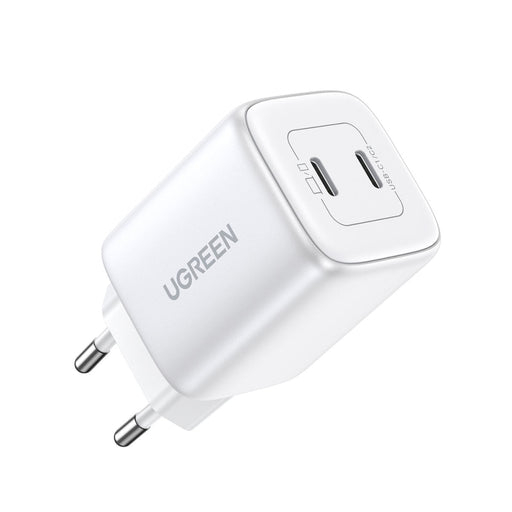 Адаптер Ugreen CD294 GaN 2x USB-C 45W QC PD бял