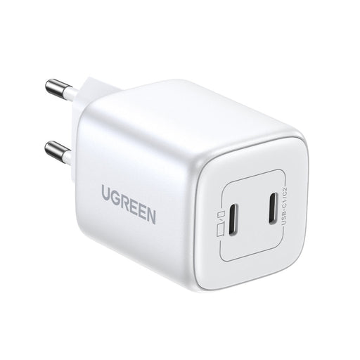 Адаптер Ugreen CD294 GaN 2x USB-C 45W QC PD бял