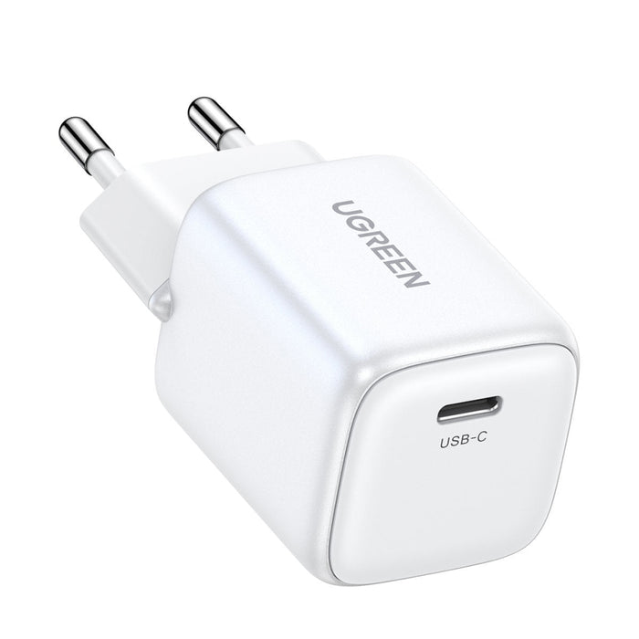 Мини адаптер Ugreen Nexode Mini GaN USB-C 30W PD бял