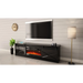 RTV GRANERO + шкаф за камина 200x56.7x35 черен/черен гланц