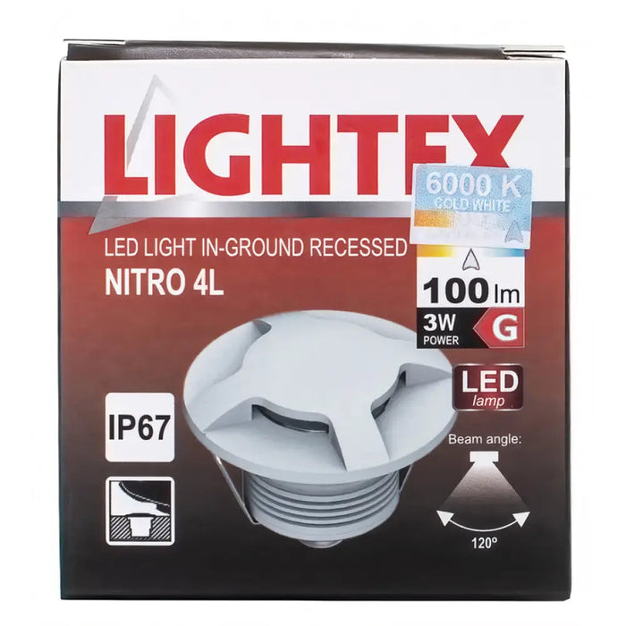 LED ТЯЛО ЗА ВГРАЖДАНЕ В ЗЕМЯ 24V 3W 6000K IP67 Ф60 СРЕБРО