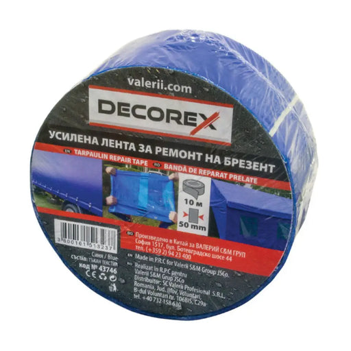 ЛЕНТА ЗА РЕМОНТ НА БРЕЗЕНТ ТЪМНО СИНЯ 50 MM X 10 M DECOREX