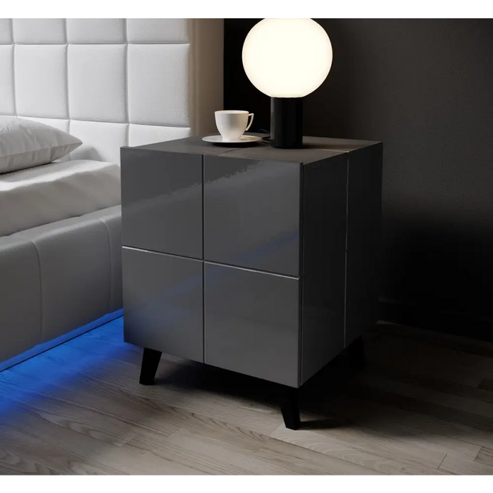Нощно шкафче Cama REJA графитено сиво гланц/графитено сиво
