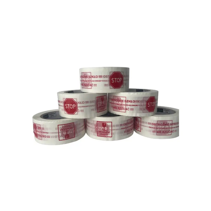 Лепилна лента BSTech с печат 48х100м ’Внимателно стъкло’