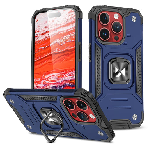 Кейс Wozinsky Ring Armor за iPhone 15 Pro син