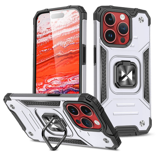 Кейс Wozinsky Ring Armor за iPhone 15 Pro сребрист