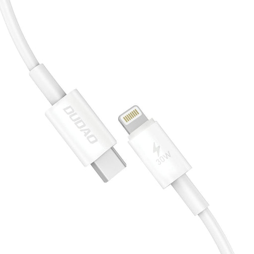 Кабел Dudao USB-C към Lightning 30W PD 1m бял