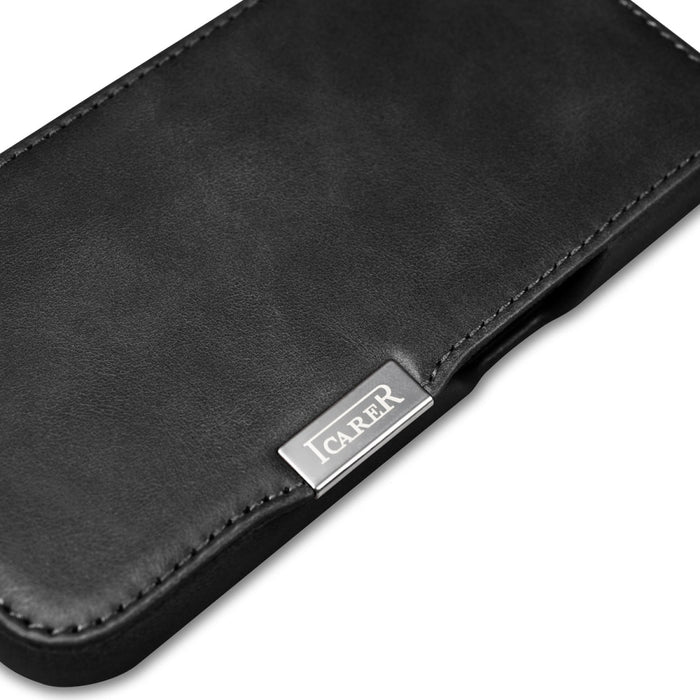 Калъф iCarer Curved Edge Oil Wax Real Leather за iPhone 15