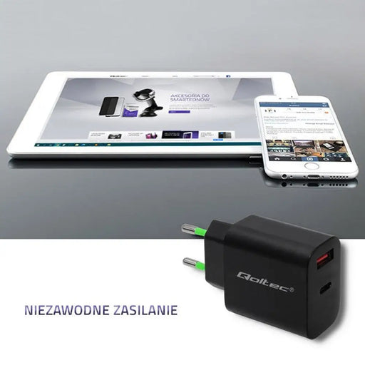 Зарядно устройство Qoltec 51713 | 18W | 5-12V | 1.5-3A