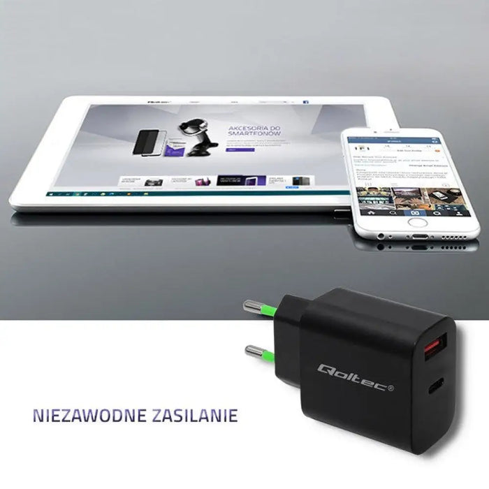 Зарядно устройство Qoltec 51713 | 18W | 5-12V | 1.5-3A