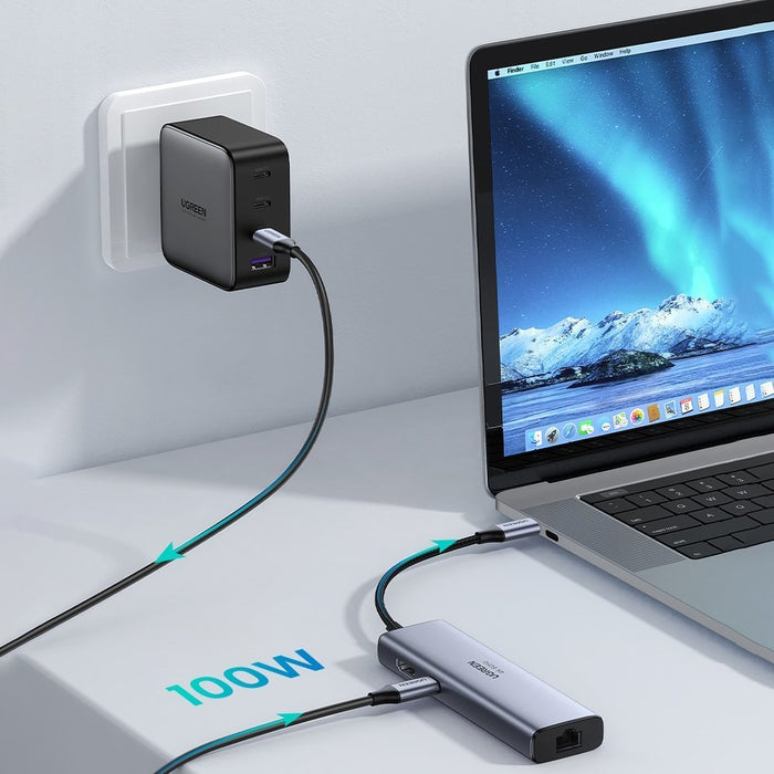 Хъб 5в1 Ugreen CM511 USB-C към HDMI 1.4 / 3x USB-A / USB-C