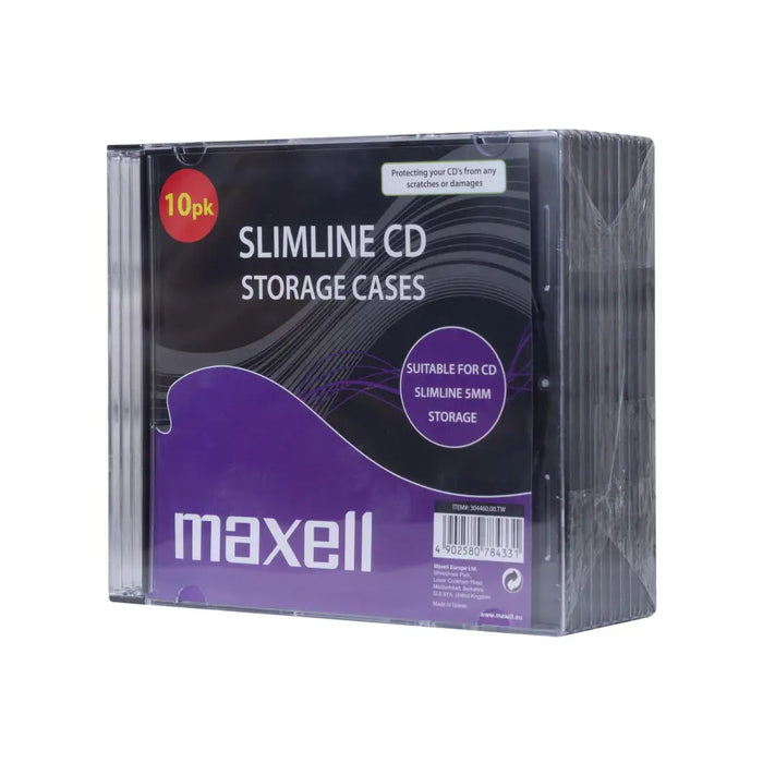 Кутийки за CD/DVD MAXELL Slim Black 10pk /цена за 10 бр./
