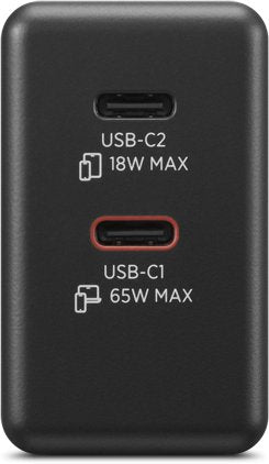 LENOVO Двоен USB-C 65W GaN Зарядно устройство Черен EU