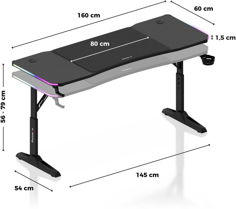 Бюро за игри Huzaro Hero 4.6 RGB Black