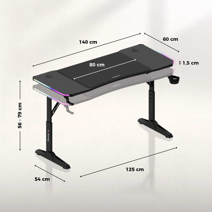 Бюро за игри Huzaro Hero 3.6 RGB Black