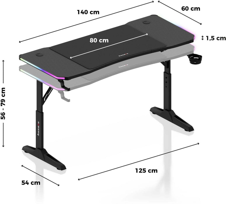 Бюро за игри Huzaro Hero 3.6 RGB Black
