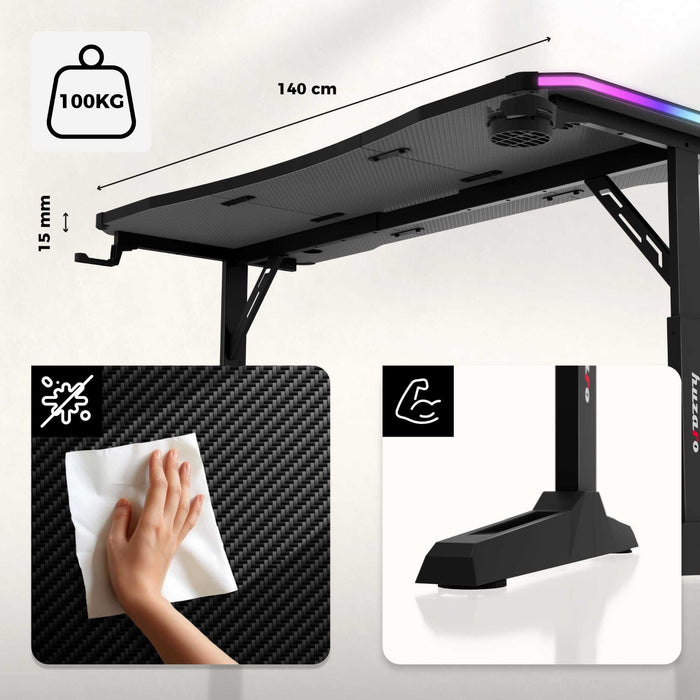 Бюро за игри Huzaro Hero 3.6 RGB Black