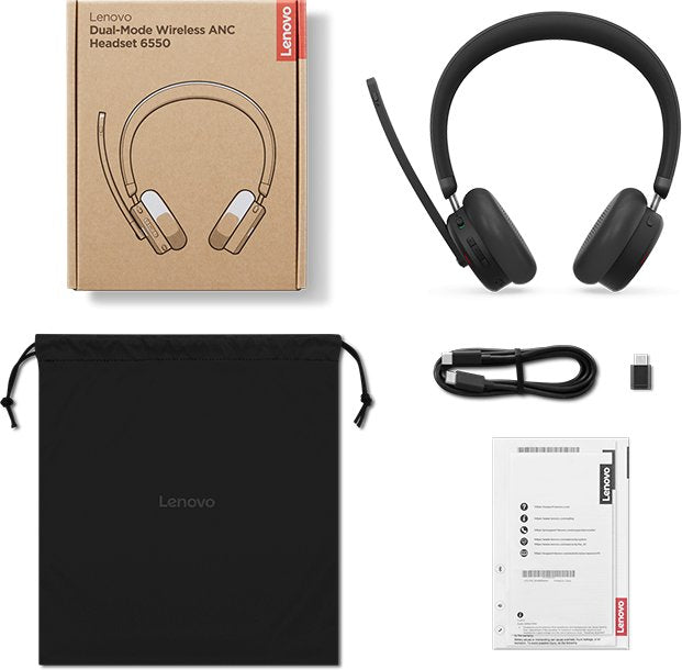 LENOVO Безжични слушалки с двоен режим и ANC 6550 USB-A Teams