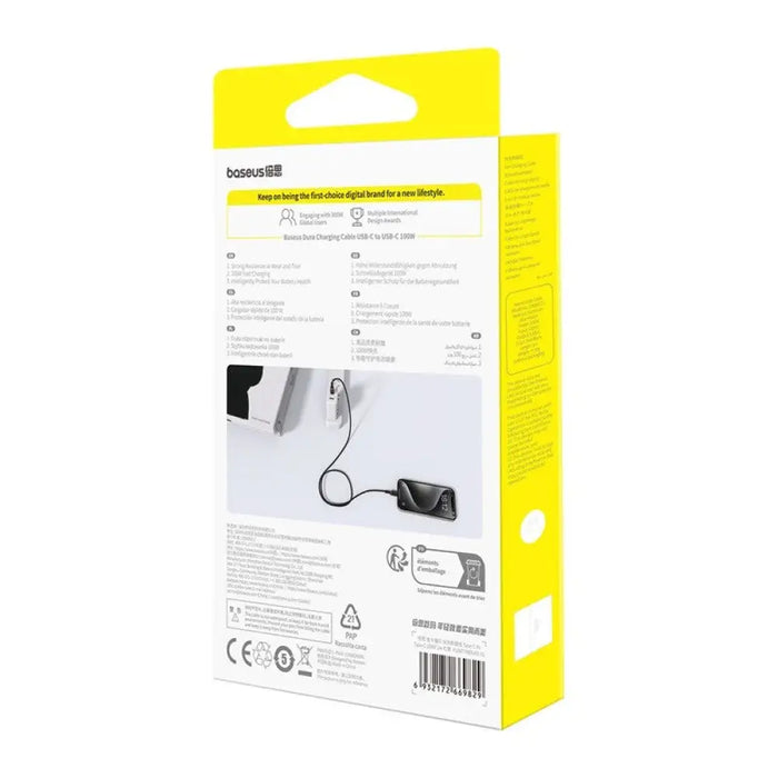 Кабел за бързо зареждане Baseus Dura Type C към Type C 100