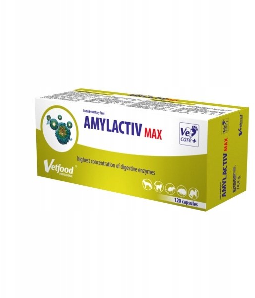 VetFood Amylactiv MAX подкрепа на храносмилателните процеси за куче и котка 120 капсули