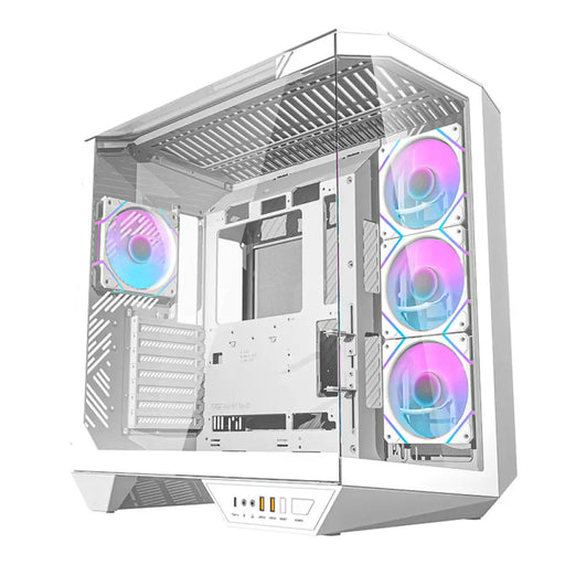 Кутия за компютър Darkflash DY470 (бяла) + 4 вентилатора