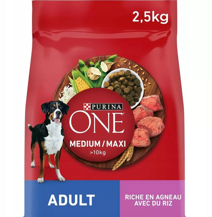 PURINA ONE MED/MAX Храна за възрастни кучета с агнешко и ориз 2,5 кг