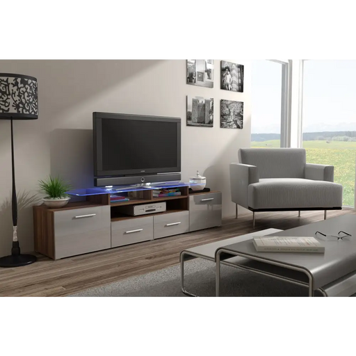 Стойка за телевизор Cama EVORA 200 слива/сив гланц