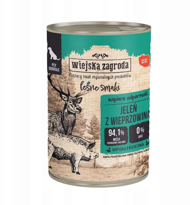 Wiejska Zagroda Елен с свинско мокра храna за кучета 400g