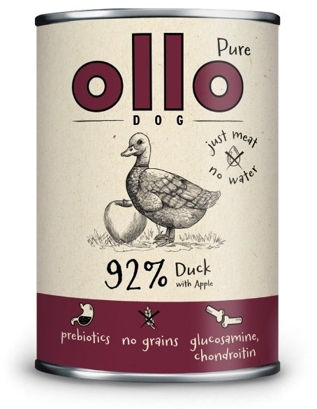 OLLO Pure Duck с ябълка - мокра храна за кучета - 850гр