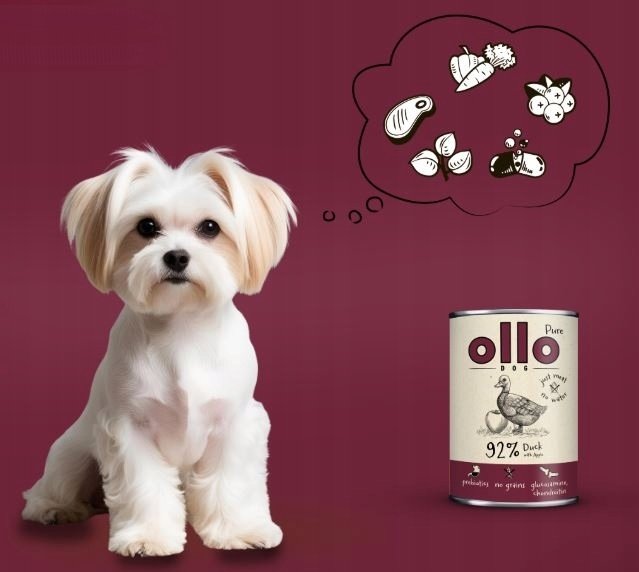 OLLO Pure Duck с ябълка - мокра храна за кучета - 850гр