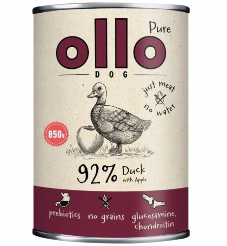 OLLO Pure Duck с ябълка - мокра храна за кучета - 850гр
