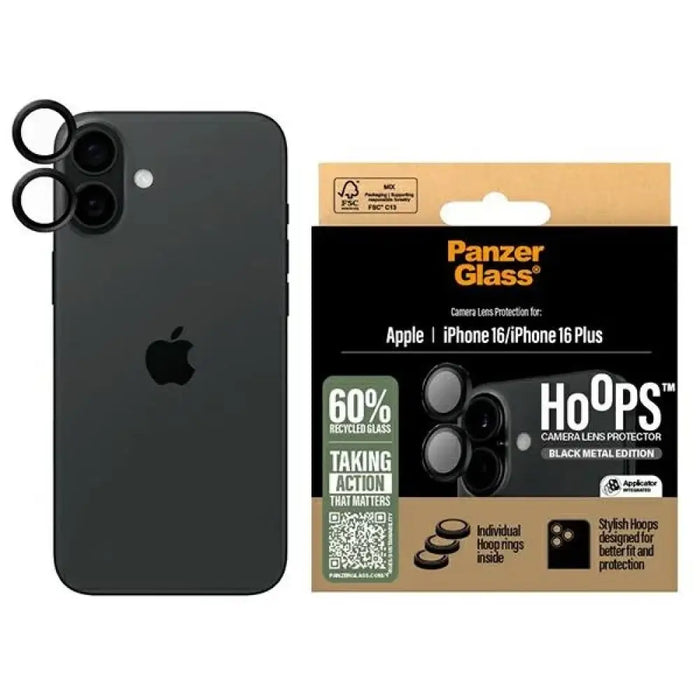 Черен протектор за обектив PanzerGlass Hoops iPhone 16