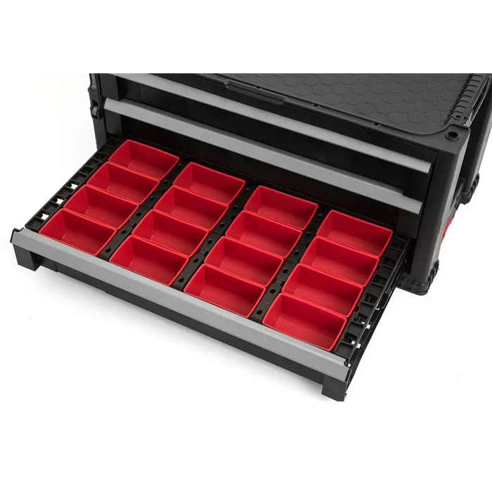 Keter Стойка за инструменти на колелца 6 чекмеджета Черна