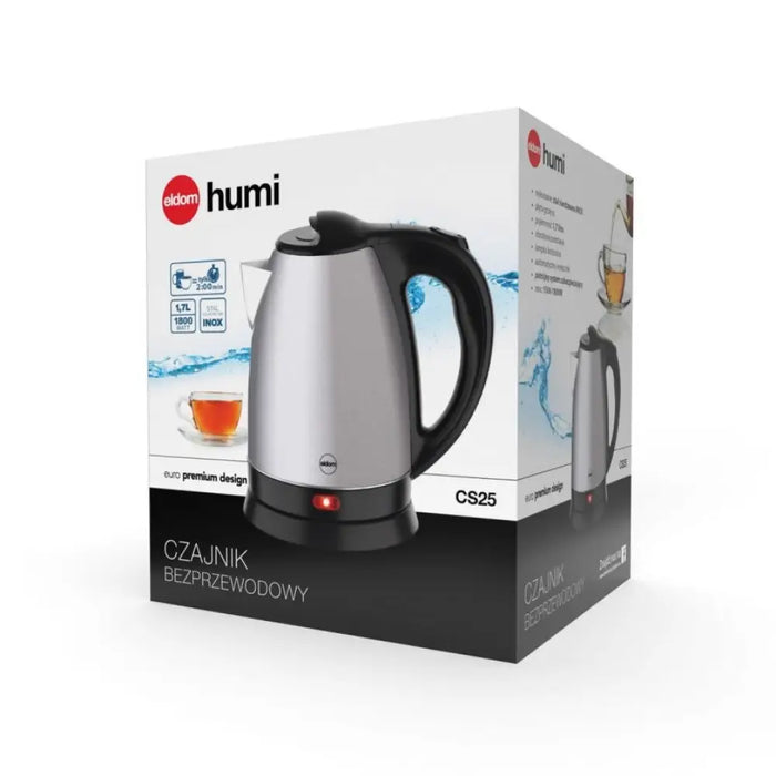 ELDOM Стоманен чайник HUMI 1800 W капацитет 1.7L котлон