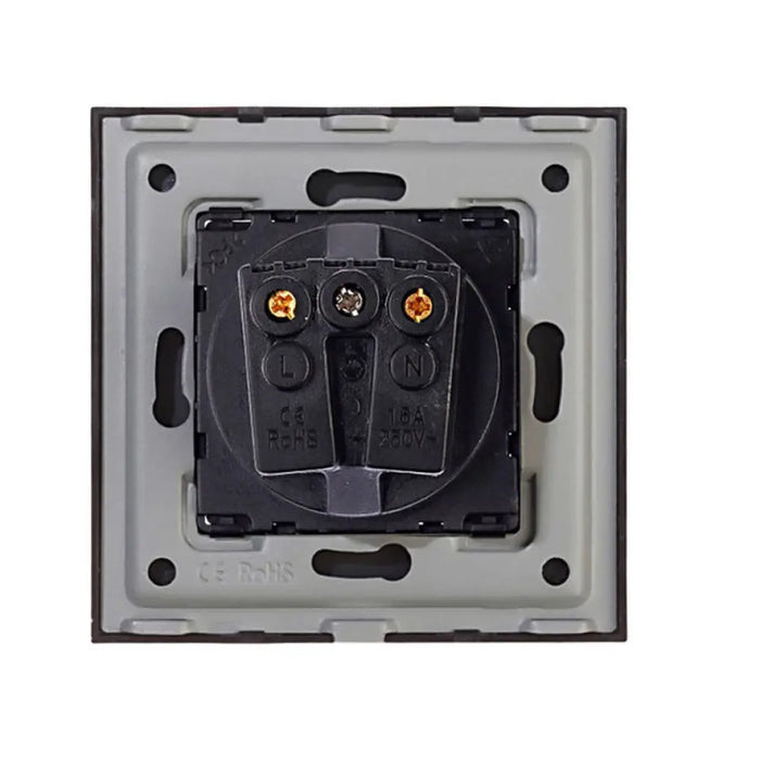 КОНТАКТ С ДЕТСКА ЗАЩИТА И РАМКА СТЪКЛО ЧЕРЕН LUXON