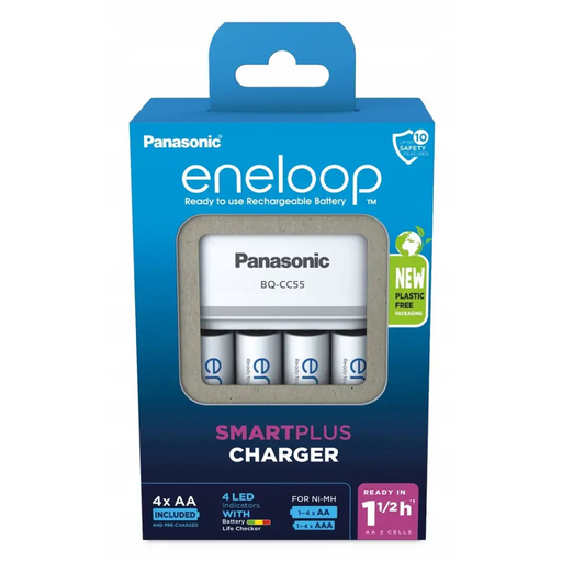Зарядно за батерии PANASONIC Eneloop Smartplus BQ-CC55 + 4x