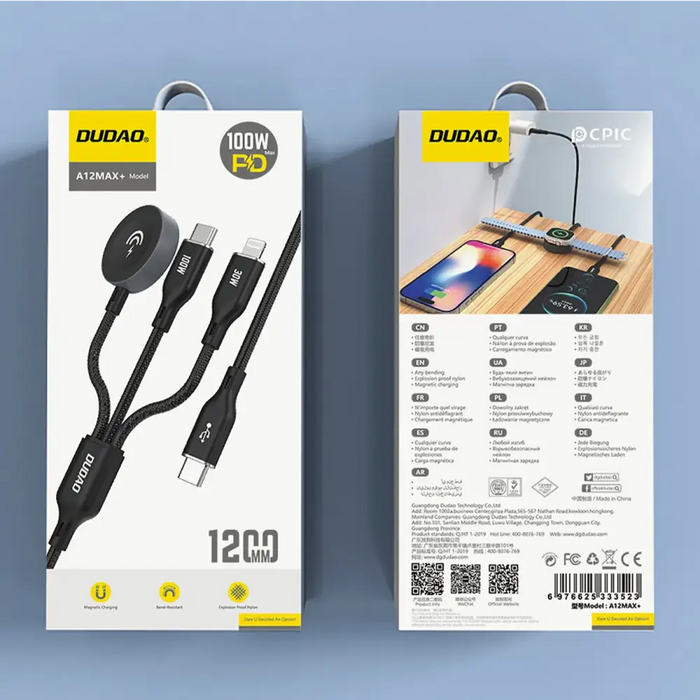 Apple Watch Dudao A12Max + PD 100W 3в1 Кабел за зарядно
