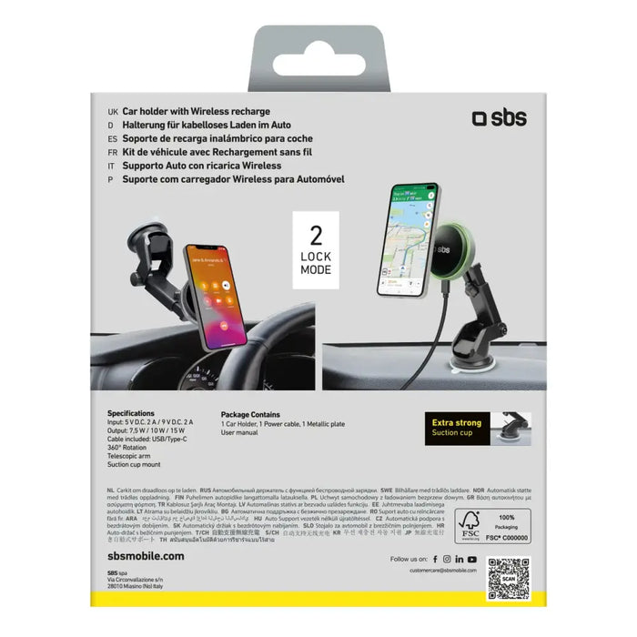Телескопичен държач за смартфон SBS TESUPMAGEXTWIR15W
