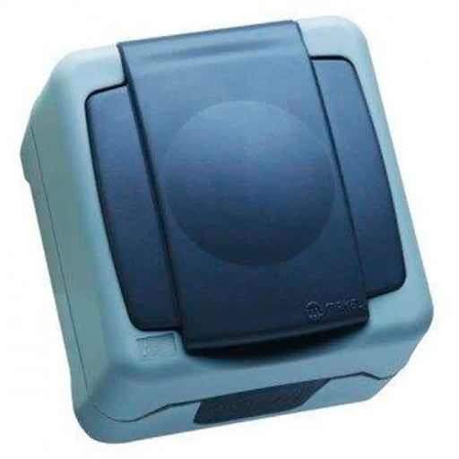 КОНТАКТ ЕДИНИЧЕН С КАПАК ВЛАГОЗАЩИТЕН IP55 СИВ MAKEL ALOE