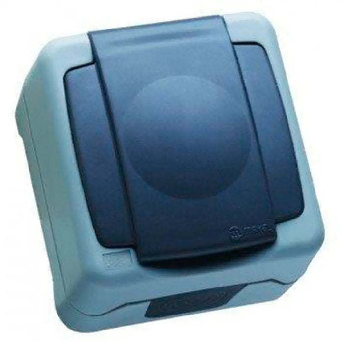 КОНТАКТ ЕДИНИЧЕН С КАПАК ВЛАГОЗАЩИТЕН IP55 СИВ MAKEL ALOE