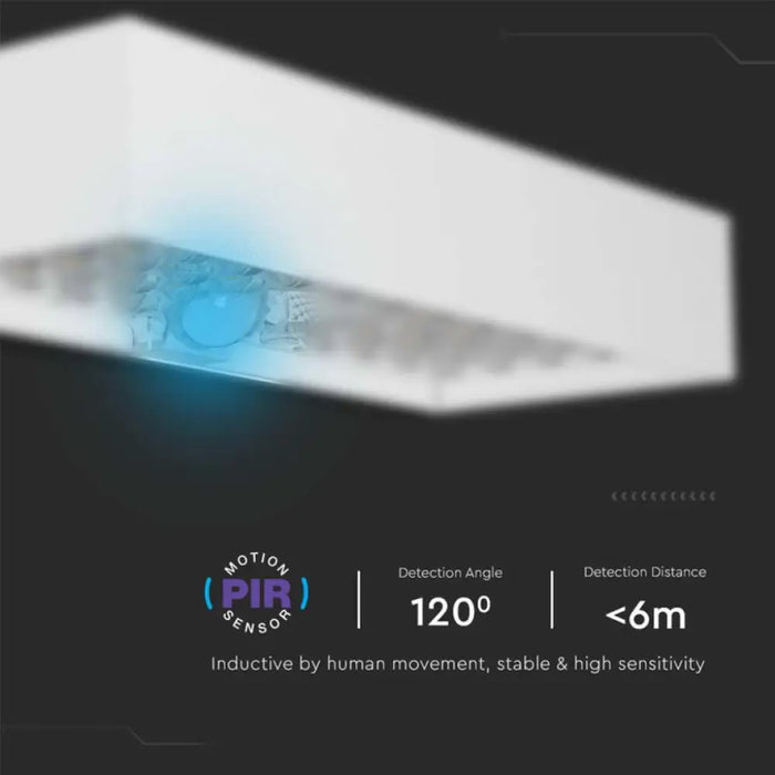 LED СОЛАРНО ФАСАДНО ТЯЛО СЪС СЕНЗОР 6W 4000K IP65 БЯЛО V-TAC