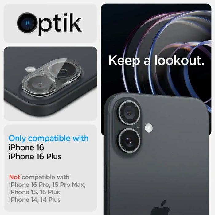 Закалено стъкло Spigen Optik Glas.tR за камера iPhone 16