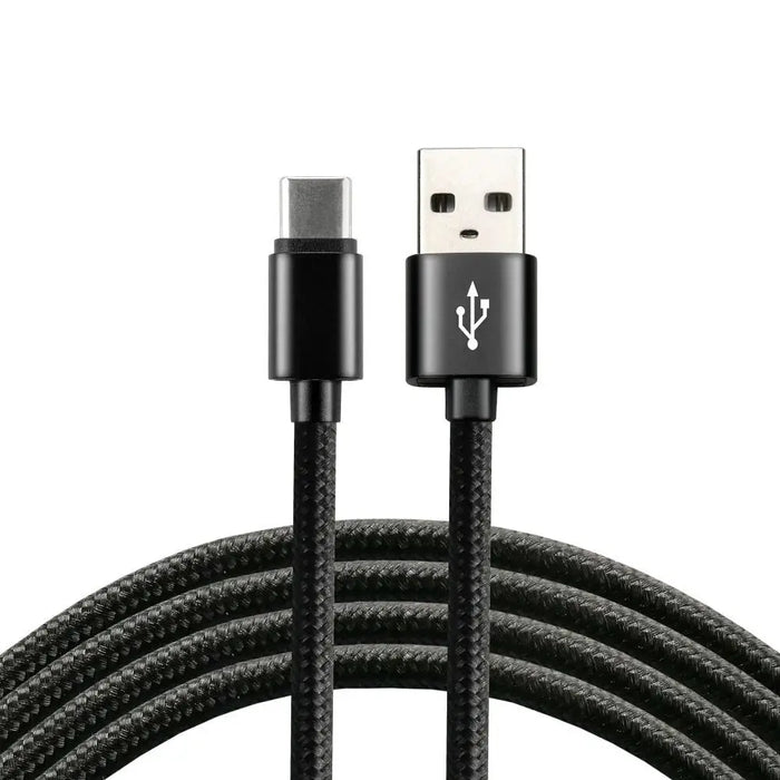everActive кабел USB-C 1m - Черен оплетен бързо зареждане