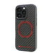 Калъф Audi Carbon Fiber Sport Red Circle MagSafe за iPhone