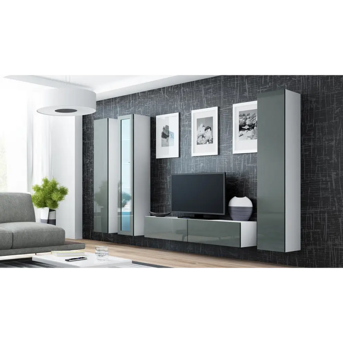 Стойка за телевизор Cama VIGO 140 30/140/40 бяло/сив гланц