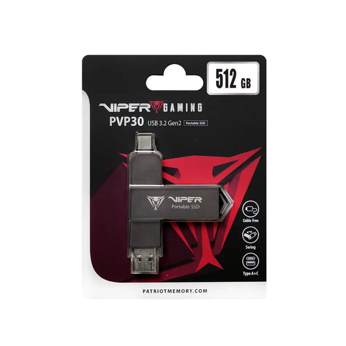 Външен преносим SSD Patriot Viper PVP30 Duo Compact 512GB