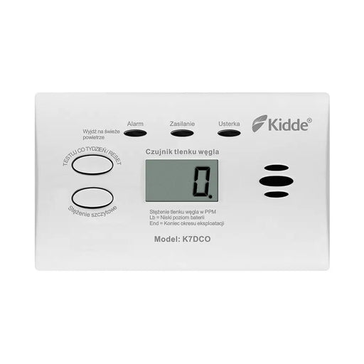 Детектор за въглероден окис Kidde K7DCO с дисплей Бял