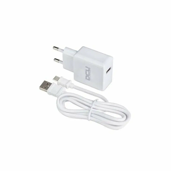 Зарядно за стена + Кабел USB A към USB C DCU 66826 Бял (1 m)