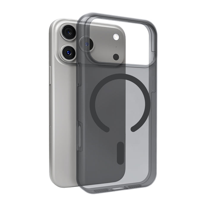 Puro Daylight Magsafe съвместим силиконов калъф за iPhone 17 Pro - полупрозрачен черен